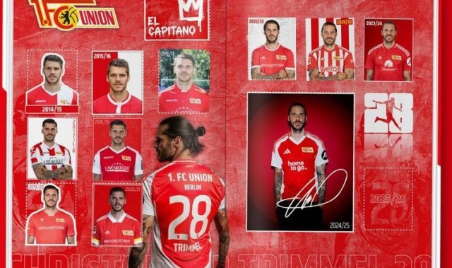 官方：柏林联合与效力11年的38岁老队长特里梅尔续约